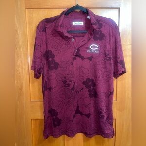 Tommy Bahama Men’s UChicago All Over Floral Miramar Blooms Red Polo Shirt Medium